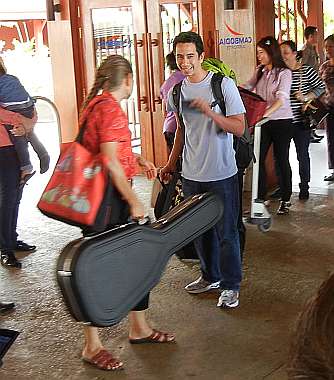 Steve arriving in Cambodia